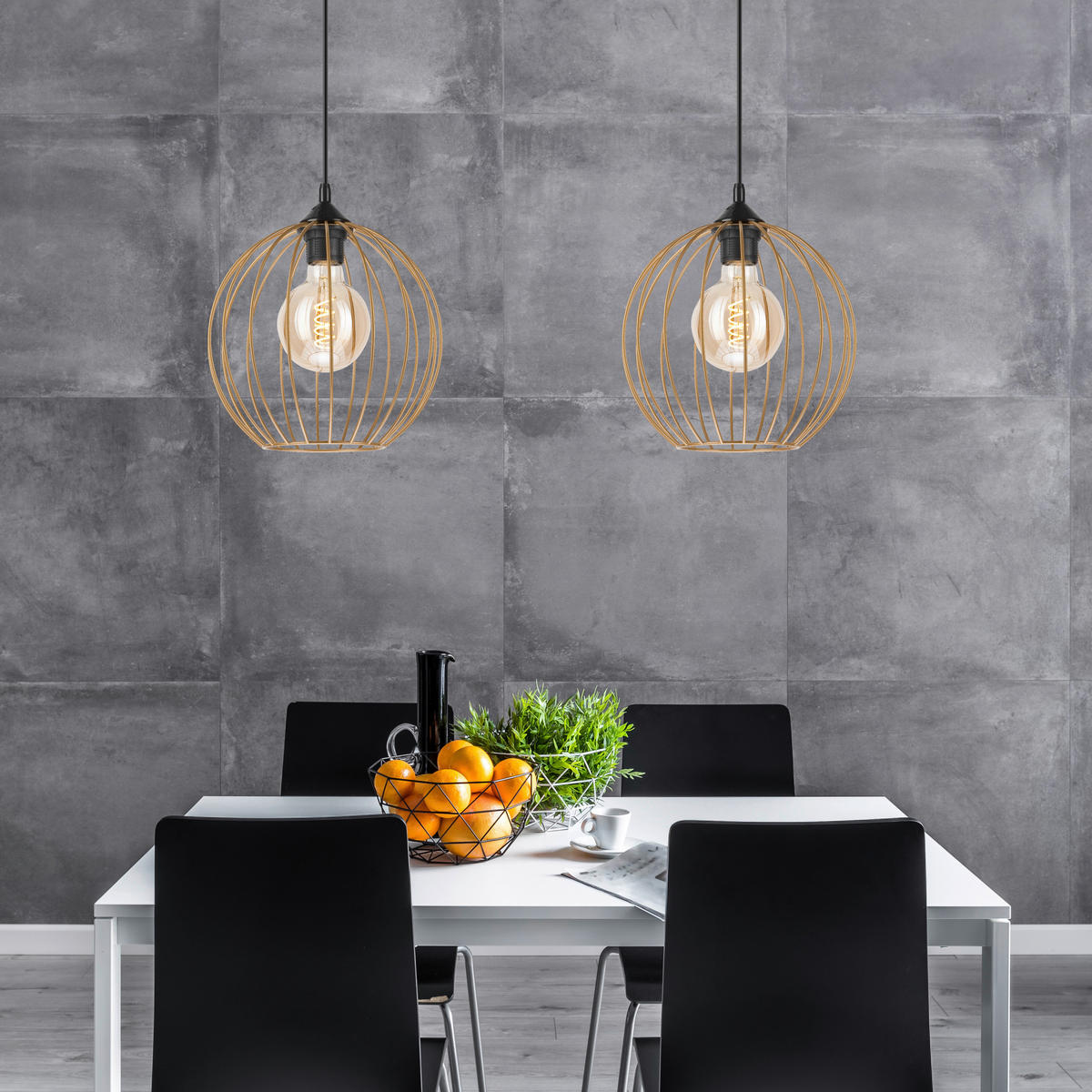 Lamkur Pendelleuchte ZOYA 45153 sand gold Stahl H/L: ca. 86x24 cm E27 1 Brennstellen Zoya - gold/sand (24,00cm) - Lamkur