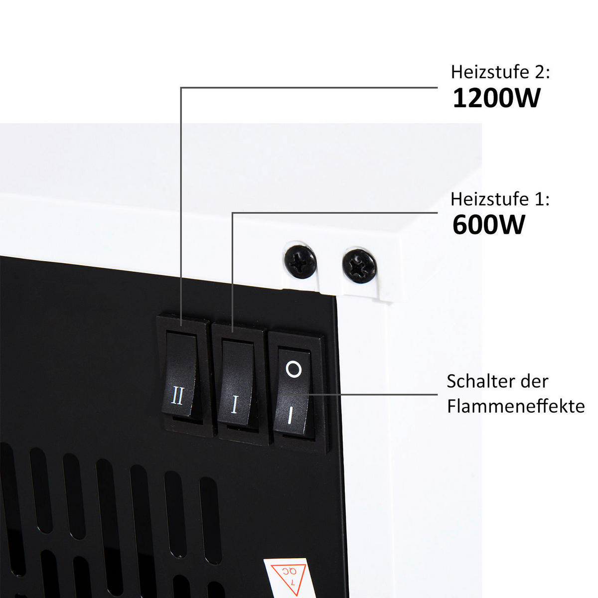 HOMCOM Elektrischer-Kamin MH820-050 schwarz Glas Kunststoff B/H/T: ca. 34x25x17 cm ca. 1200 W Elektrokamin 820-050 - schwarz (34,00/25,00/17,00cm) - HOMCOM