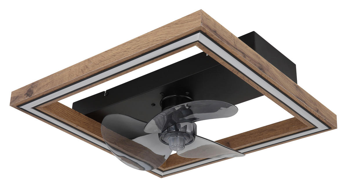 GLOBO Deckenventilator Opal dunkelbraun schwarz B/H/T: ca. 44x13,5x44 cm max. 24 W CELINATA - dunkelbraun/schwarz (44,00/13,50/44,00cm) - GLOBO