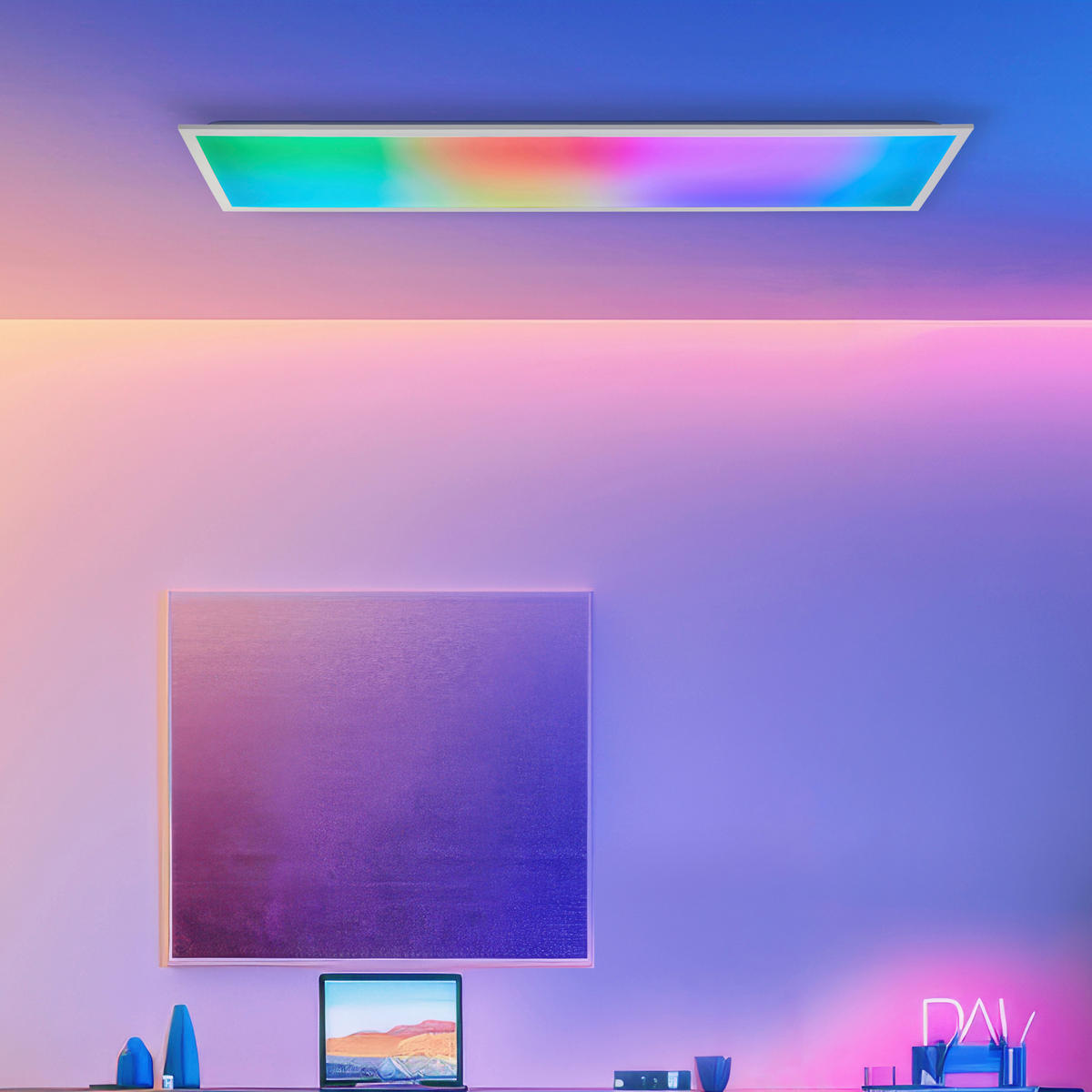 Brilliant LED-Deckenleuchte weiß Metall Kunststoff B/H/L: ca. 122,5x8x33 cm Briston - weiß (33,00/122,50/8,00cm) - Brilliant