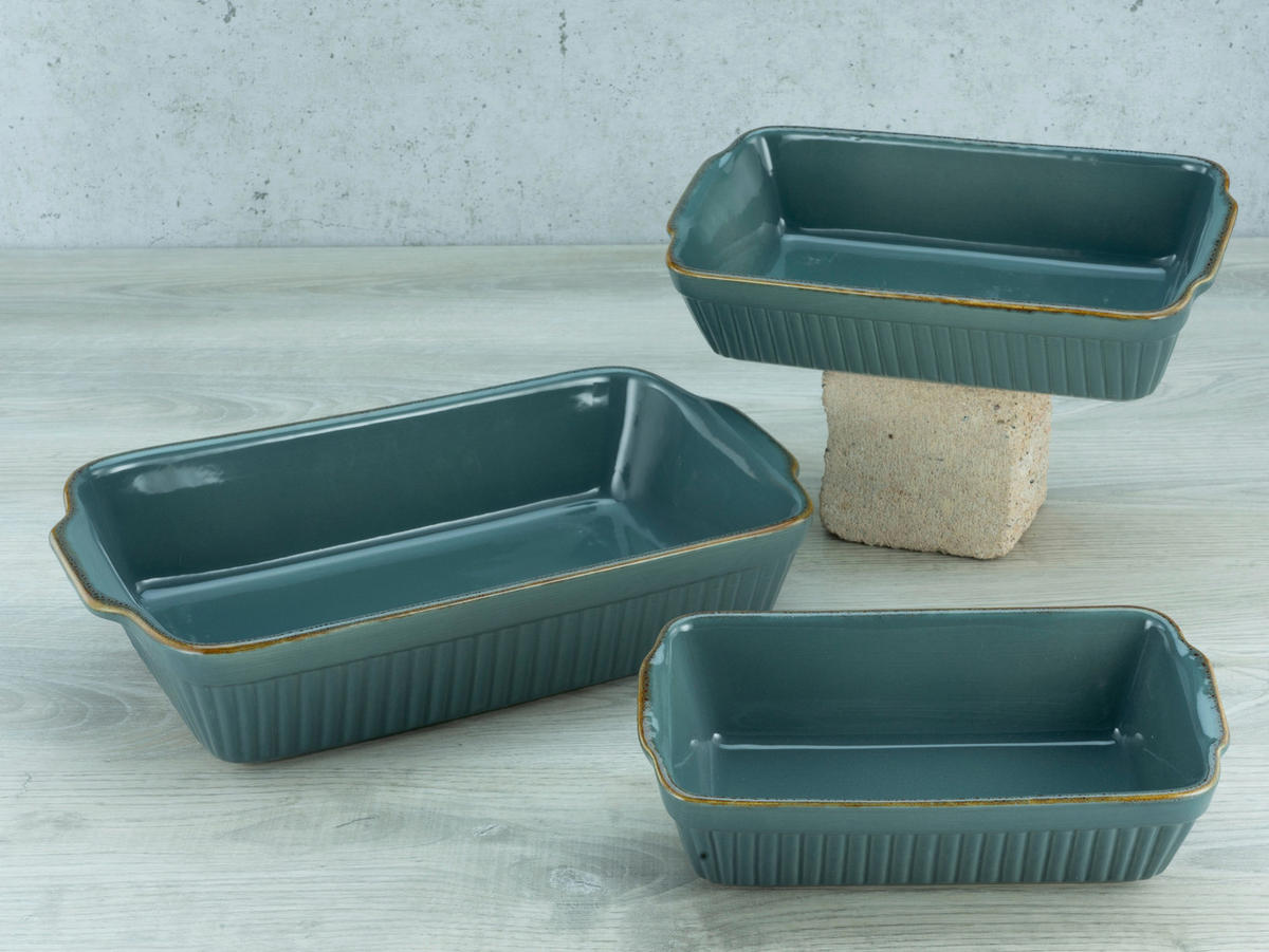 CreaTable Auflaufform Classic VINTAGE petrol Steinzeug B/H/L: ca. 20x75x34 cm Classic VINTAGE - petrol (34,00/20,00/75,00cm) - CreaTable