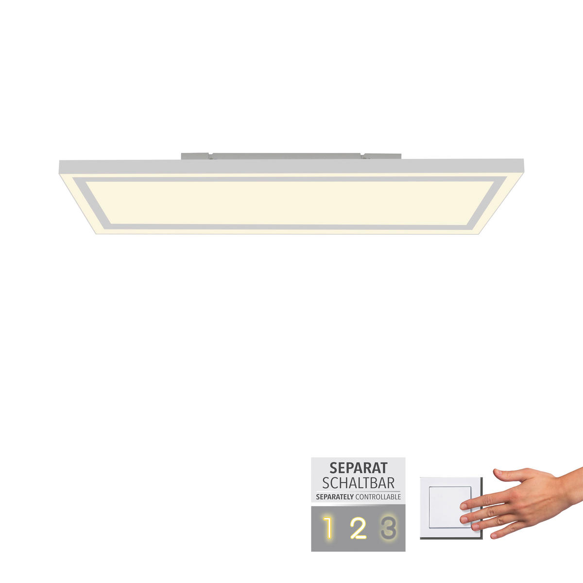 Just Light LED-Deckenleuchte BEDGING 14882-16 weiß Eisen Kunststoff B/H/T: ca. 80x5,6x35 cm 2 Brennstellen BEDGING - weiß (80,00/5,60/35,00cm) - Just Light