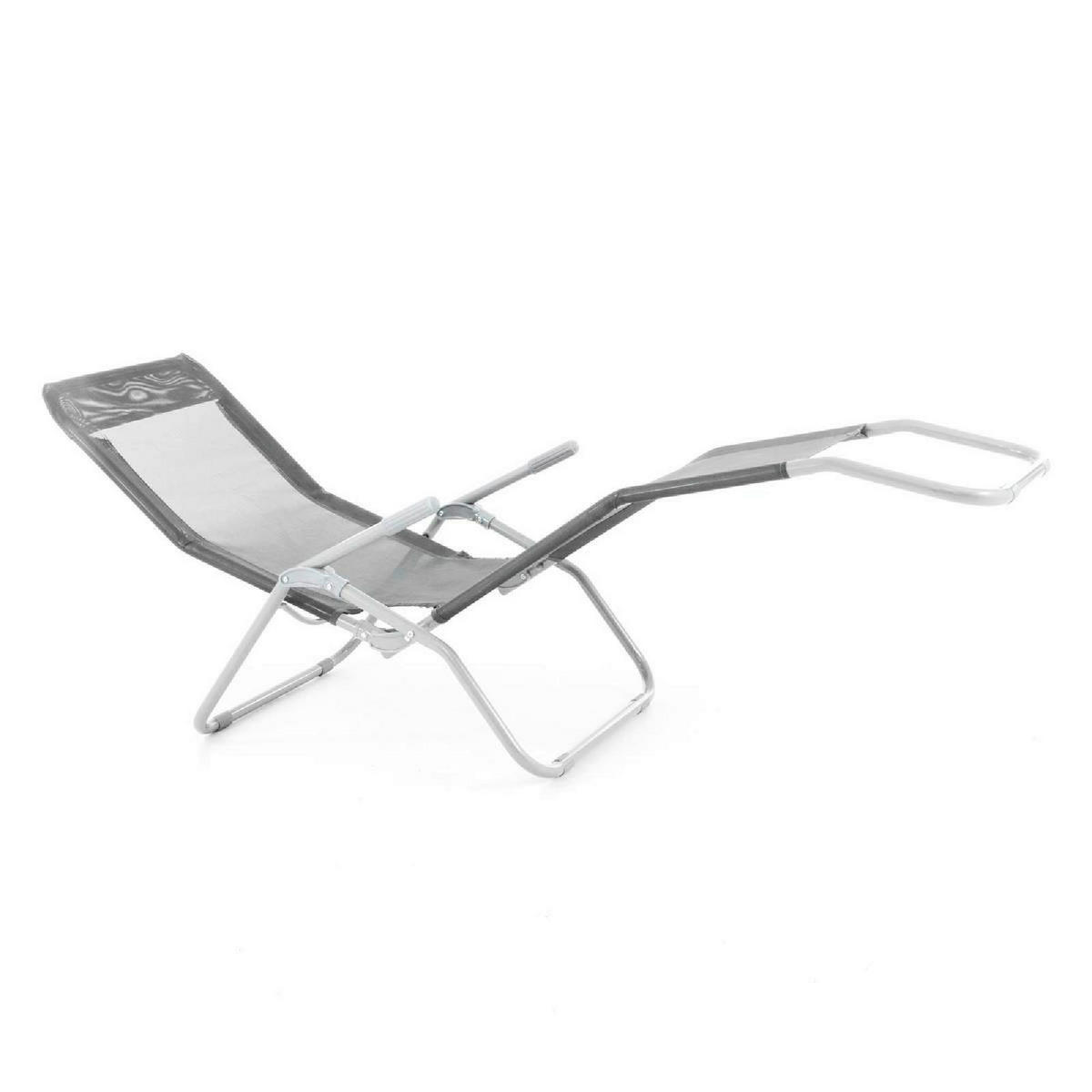 VCM Gartenliege-Set grau Stahl B/H/L: ca. 48x100x160 cm Gartenliege - grau (160,00/48,00/100,00cm) - VCM