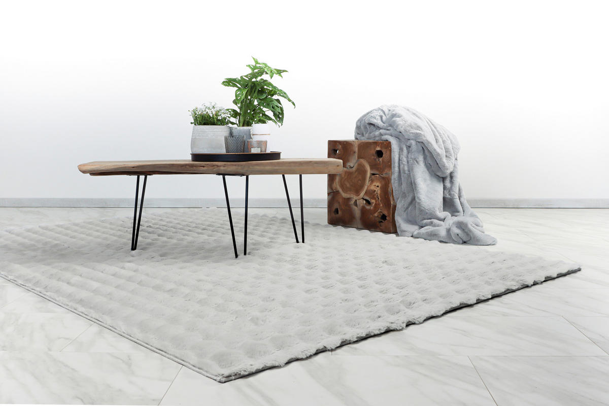 Kayoom Hochflorteppich Harmony 825 silber B/H/L: ca. 120x4x170 cm Harmony 825 - silber (170,00/120,00/4,00cm) - Kayoom