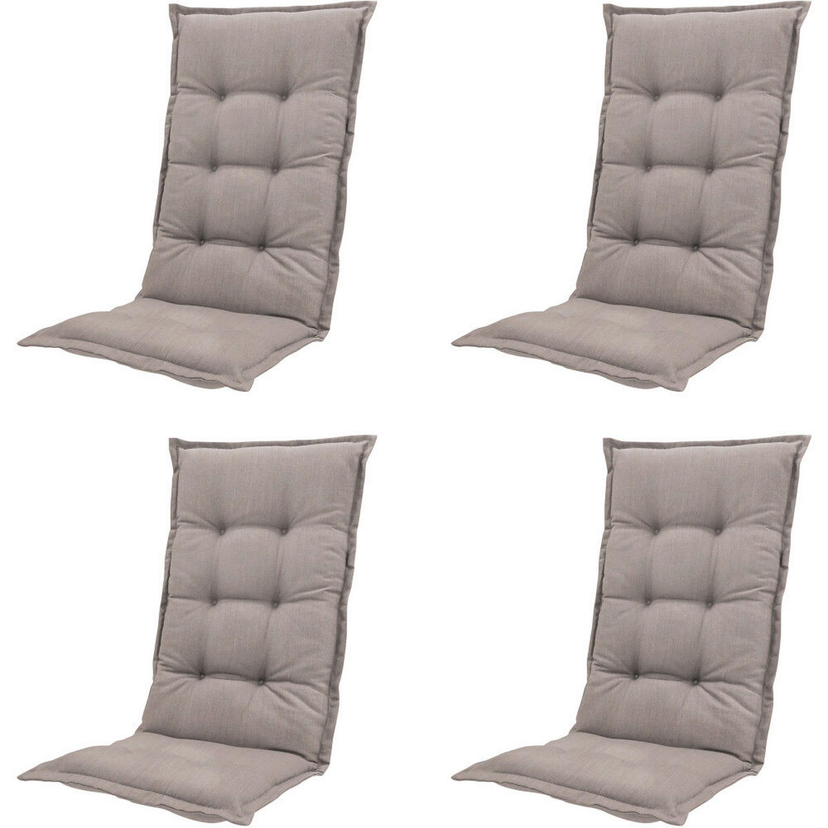 PROGARDEN,MADISON Klappsessel Set + Auflagen Tampa weiß Kunststoff B/H/L: ca. 61x109x60 cm Tampa - weiß/taupe (60,00/61,00/109,00cm) - PROGARDEN,MADISON