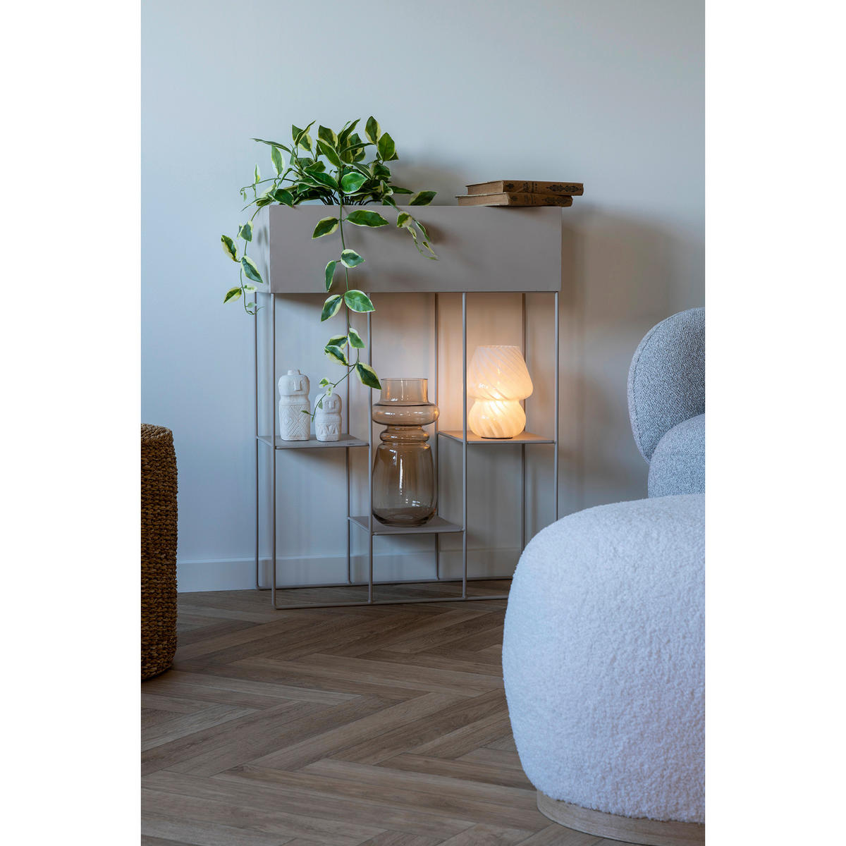 Housenordic Blumentopf Rabo sand Stahl B/H/L: ca. 25x80x60 cm Rabo - sand (60,00/25,00/80,00cm) - Housenordic