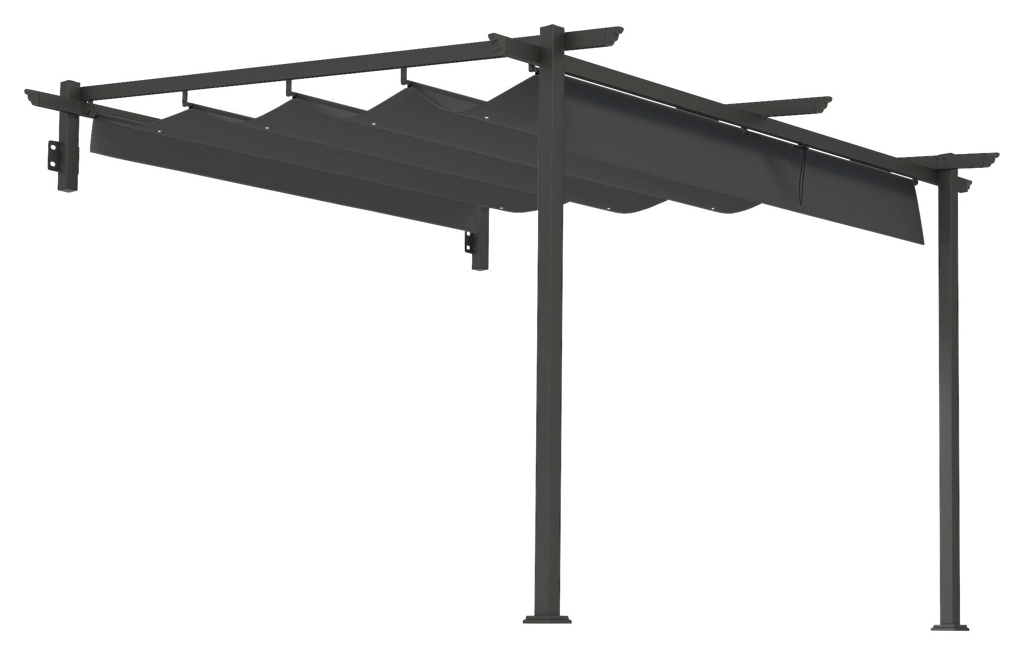 Outsunny Pergola dunkelgrau Aluminium B/H/L: ca. 297x230x297 cm Pergola - dunkelgrau (297,00/297,00/230,00cm) - Outsunny