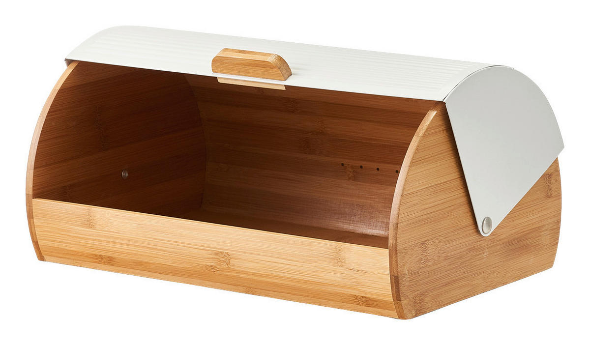 Zeller Brotkasten weiß Bambus B/H/L: ca. 27x19x39 cm Brotkasten - weiß/natur (39,00/27,00/19,00cm) - Zeller