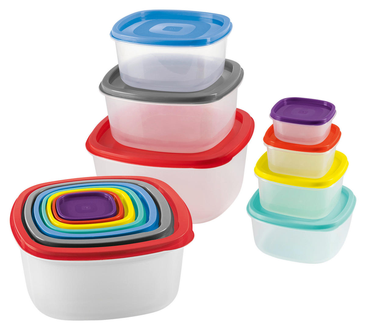 GOURMETmaxx Haushaltshelfer bunt Frischhaltedosen_28tlg.GOURMETmaxx - bunt/transparent - GOURMETmaxx