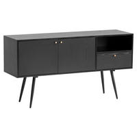 Sideboard schwarz B/H/T: ca. 140x75x40 cm Sideboard - schwarz (140,00/75,00/40,00cm) - Wohnling