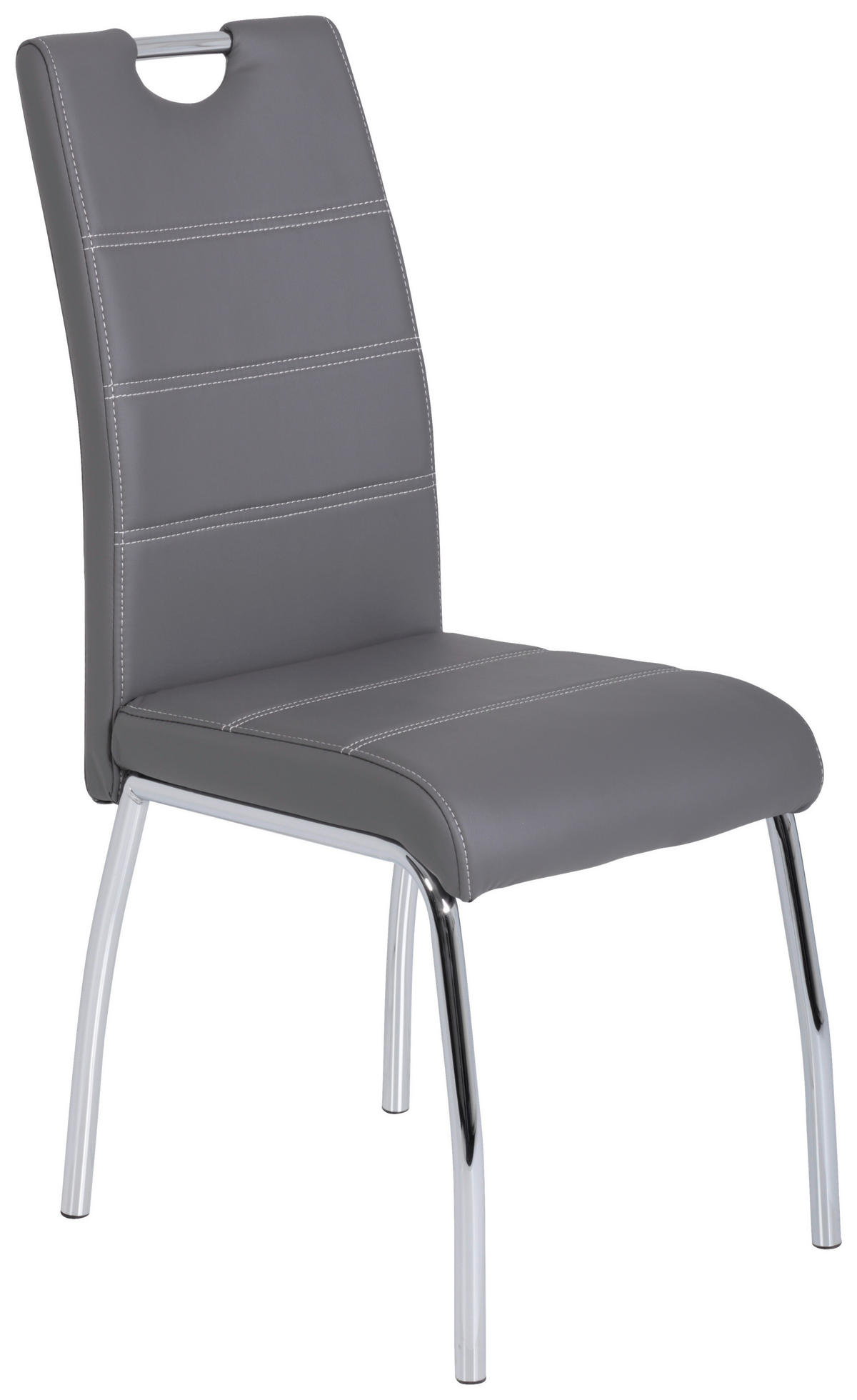 Stuhl Susi 2er Set grau Kunstleder B/H/T: ca. 44x98x61 cm Susi 2er Set - grau (44,00/98,00/61,00cm) - Hela