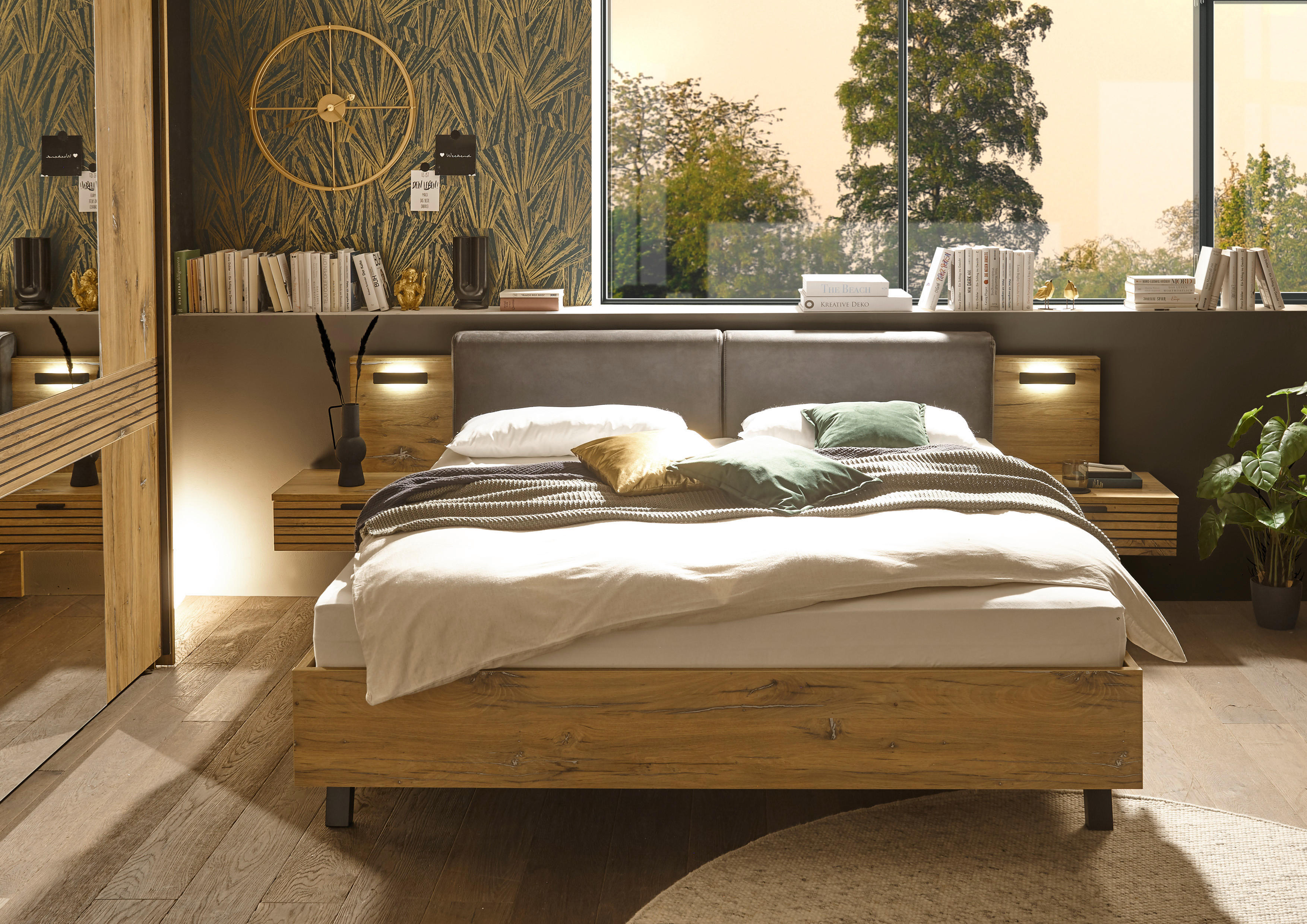 Bett Trattino Oak Flagstaff Optik B/H/T: ca. 295x93x212 cm Trattino - Oak (295,00/93,00/212,00cm)