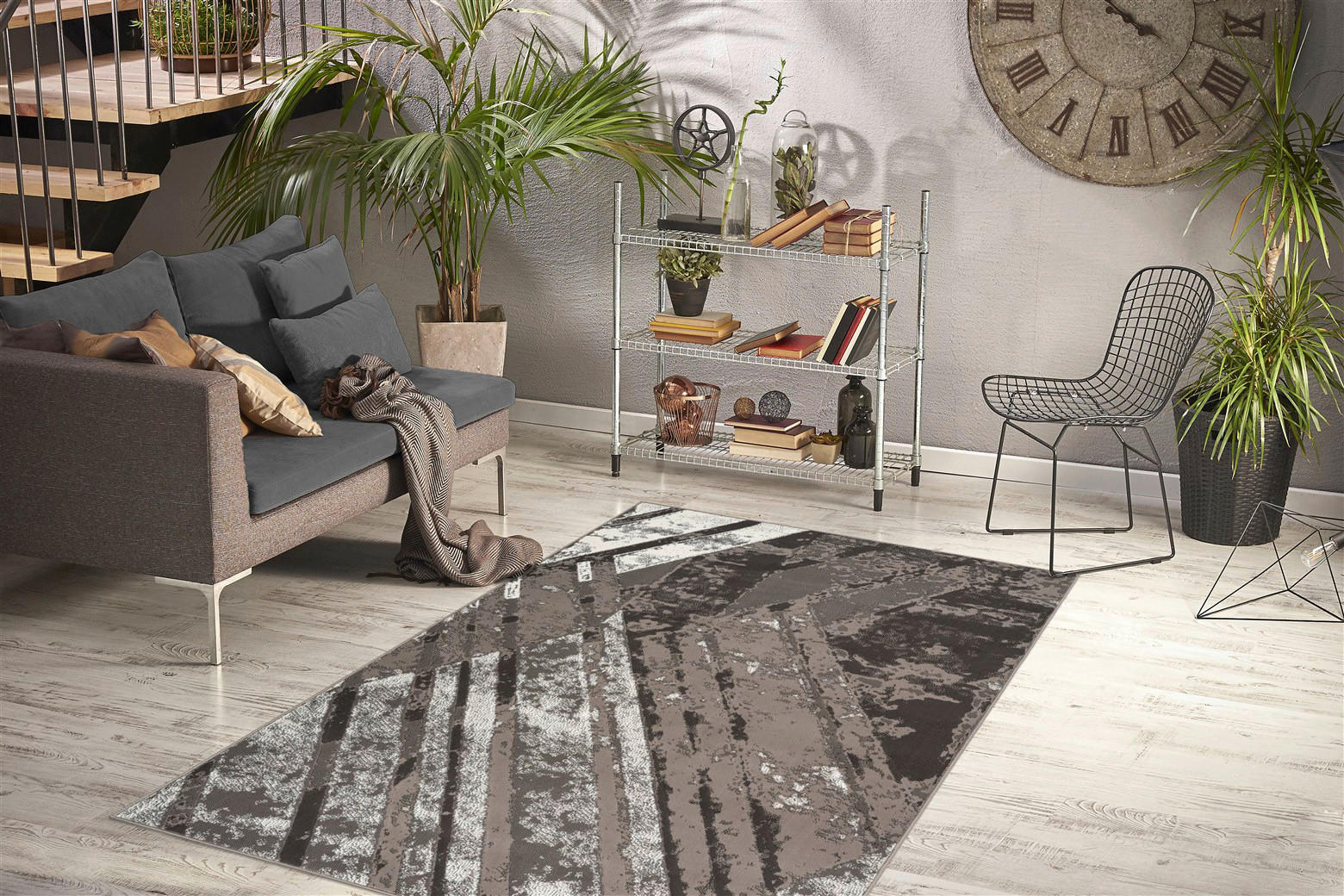 Kayoom Kurzflorteppich Esperanto 425 creme B/L: ca. 80x150 cm Esperanto 425 - creme/grau (80,00/150,00cm) - Kayoom