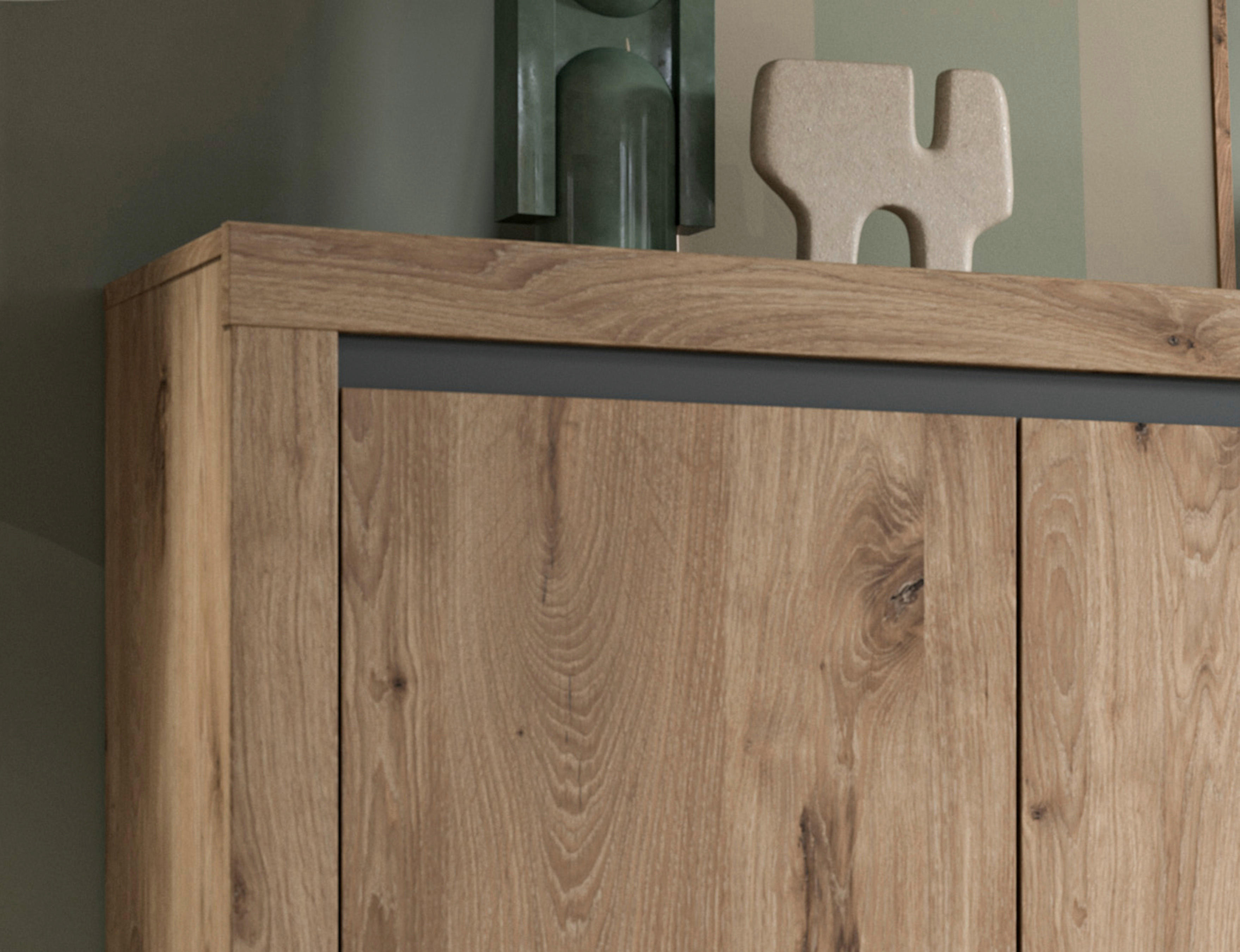 Kommode Woody Nox Oak Nachbildung anthrazit B/H/T: ca. 81x105x37 cm Woody - anthrazit (81,00/105,00/37,00cm)