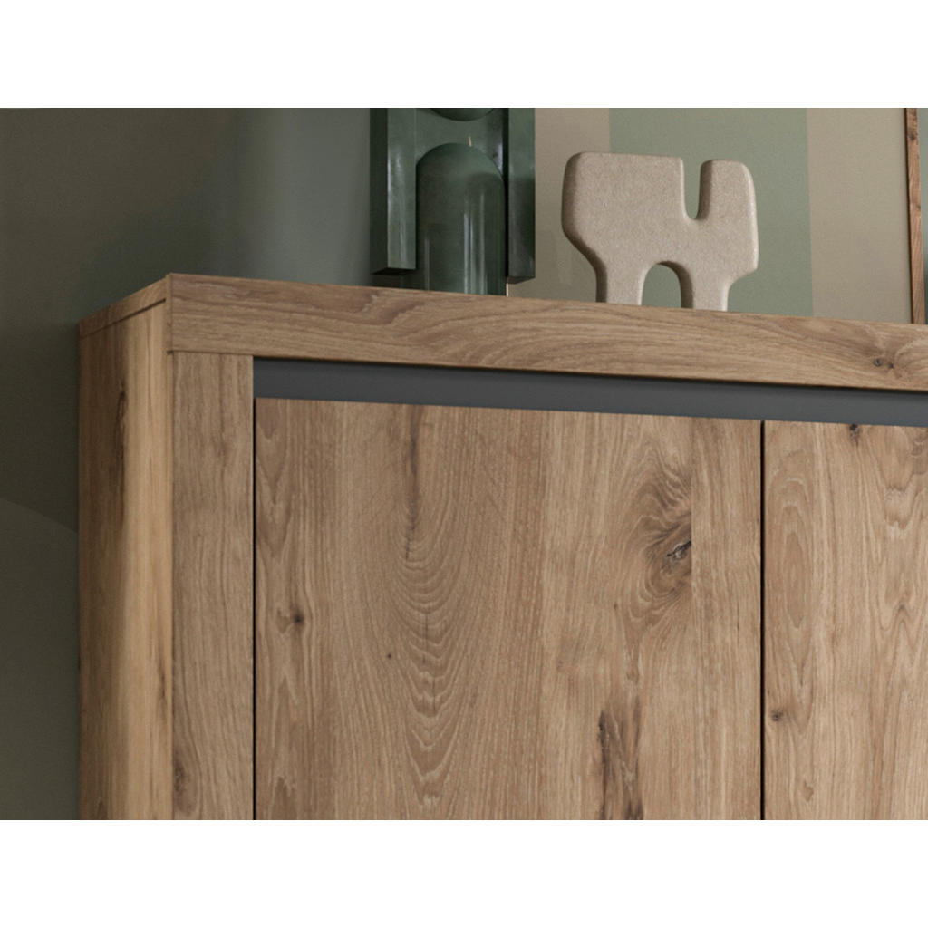 Thumbnail - Kommode Woody Nox Oak Nachbildung anthrazit B/H/T: ca. 81x105x37 cm