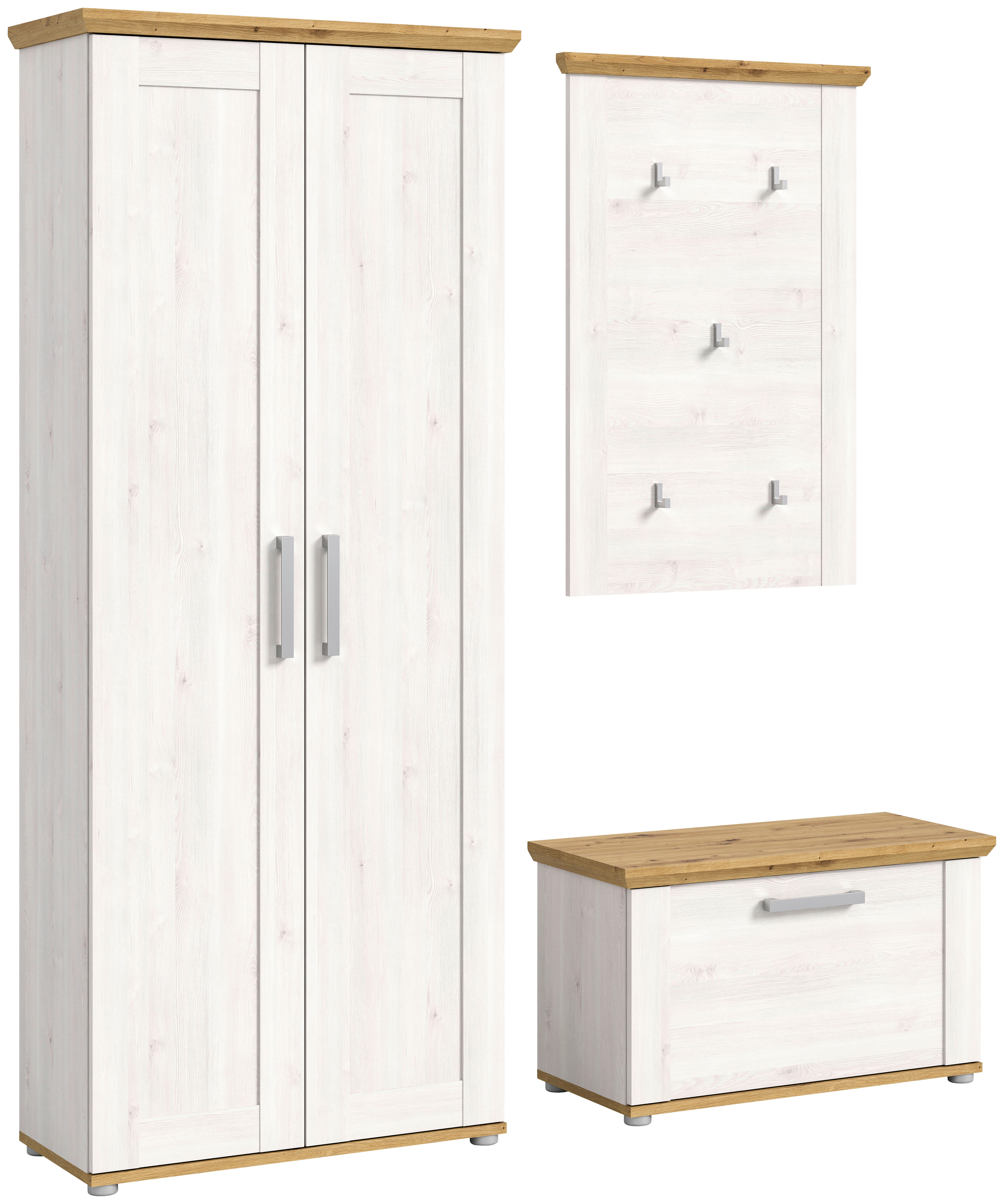 Garderobe Verona Sibiu Lärche Nachbildung Eiche Artisan Nachbildung B/H/T: ca. 171x194x37 cm Verona - Eiche (171,00/194,00/37,00cm) - xonox.home