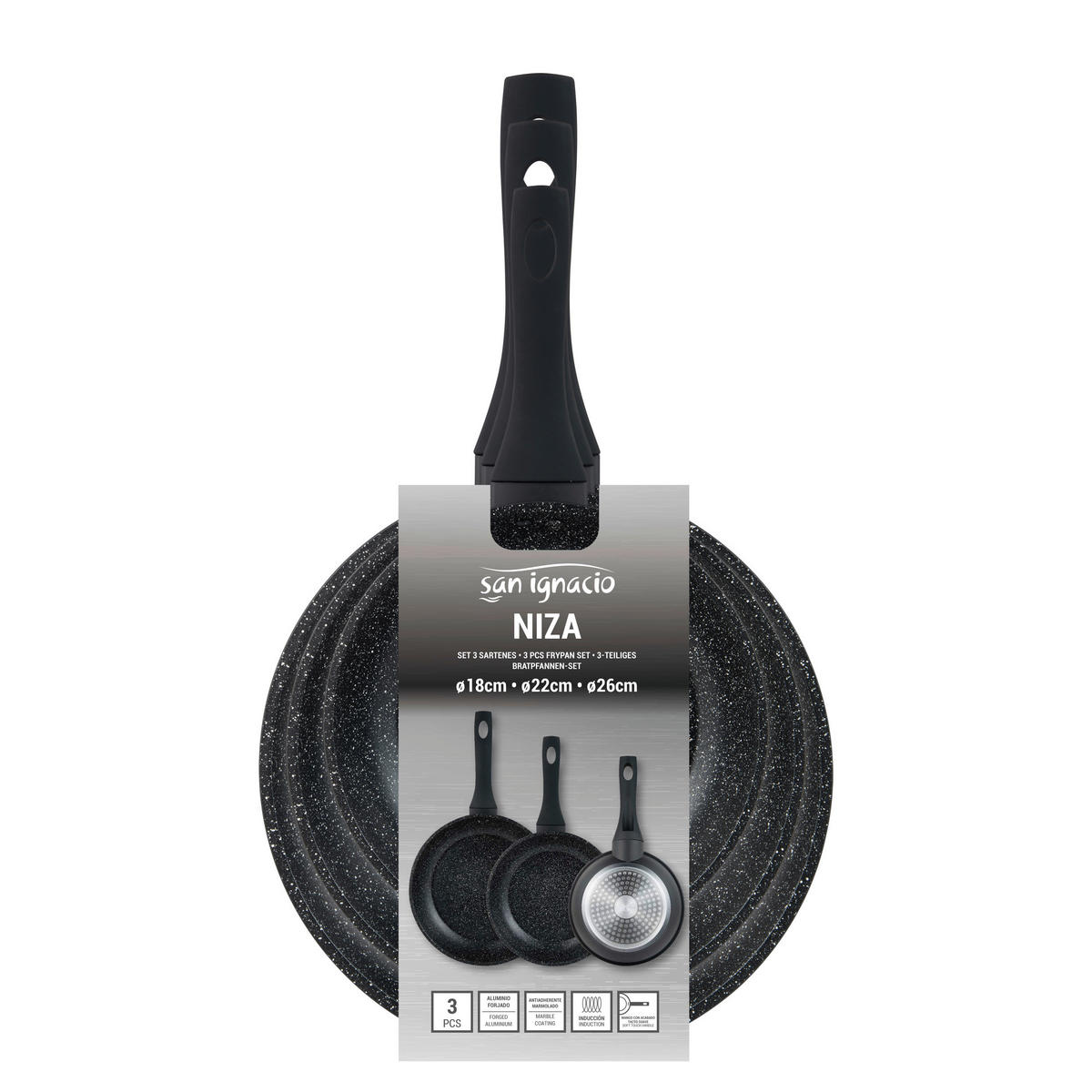 SAN IGNACIO Pfannen-Set NIZA schwarz Aluminium NIZA - schwarz - SAN IGNACIO