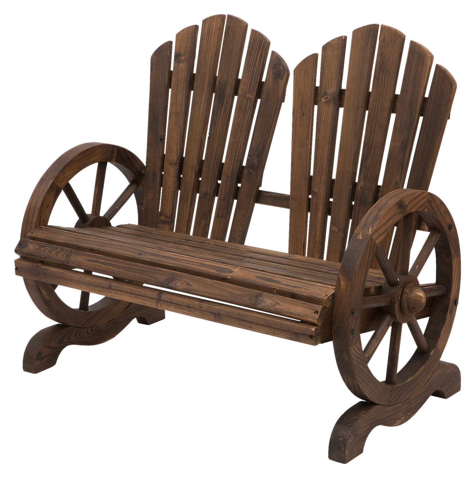 Outsunny Gartenbank dunkelbraun Holz B/H/T: ca. 108x95x66 cm Gartenbank - dunkelbraun (108,00/95,00/66,00cm) - Outsunny