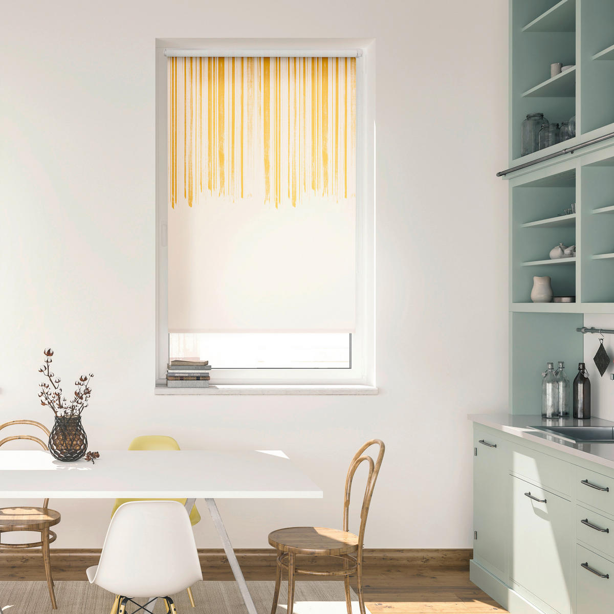 LICHTBLICK Verdunkelungsrollo Flowing Honey gelb B/L: ca. 60x150 cm Flowing Honey - gelb (60,00/150,00cm) - LICHTBLICK