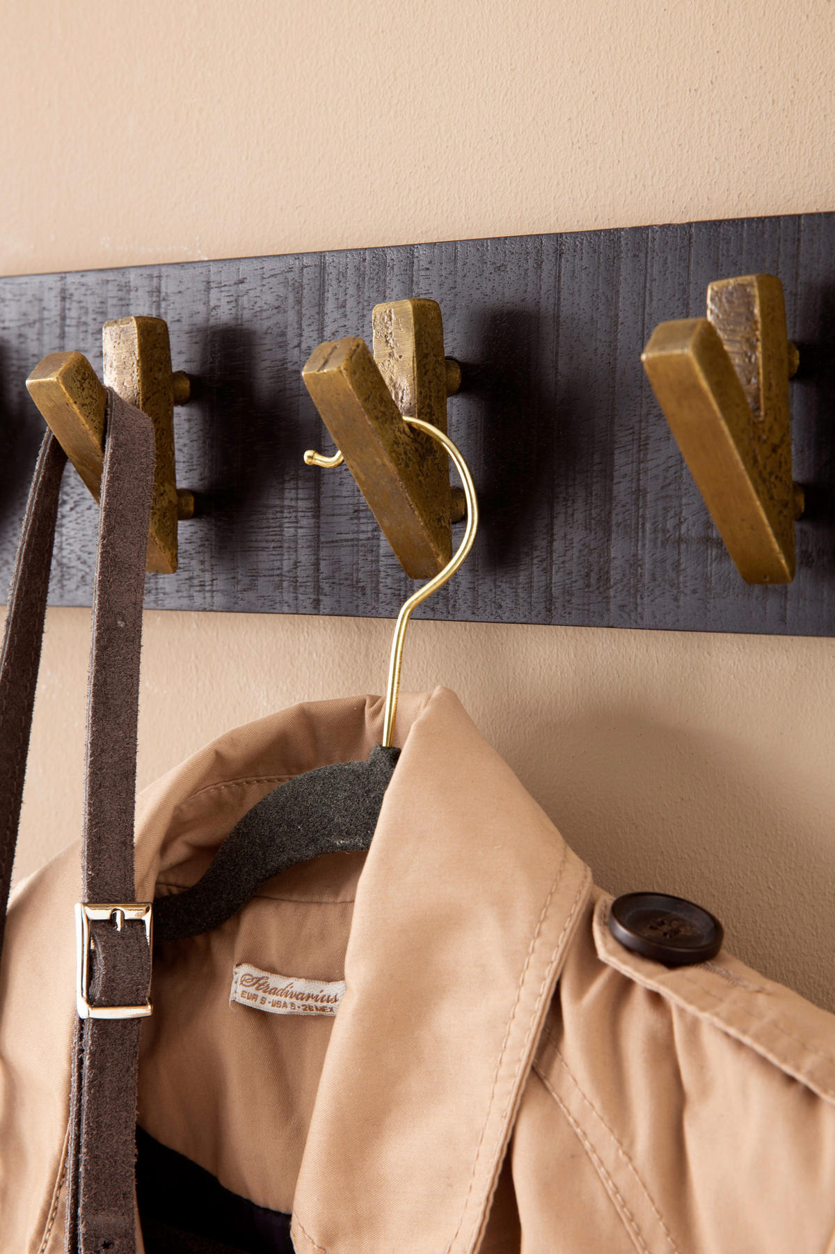 Wandgarderobe schwarz B/H/T: ca. 60x10x8 cm Wandgarderobe - schwarz (60,00/10,00/8,00cm) - Wohnling