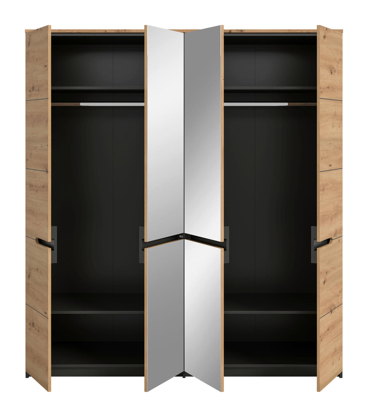 Kleiderschrank CANU basaltgrau Artisan Nachbildung B/H/T: ca. 180x198x59 cm CANU - basaltgrau (180,00/198,00/59,00cm) - xonox.home