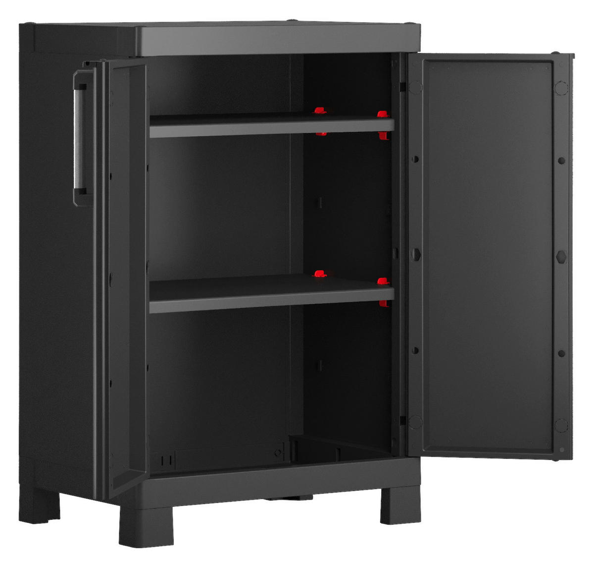Keter Kunststoffschrank Detroit schwarz Kunststoff B/H/T: ca. 65x97x45 cm Detroit - schwarz (65,00/97,00/45,00cm) - Keter
