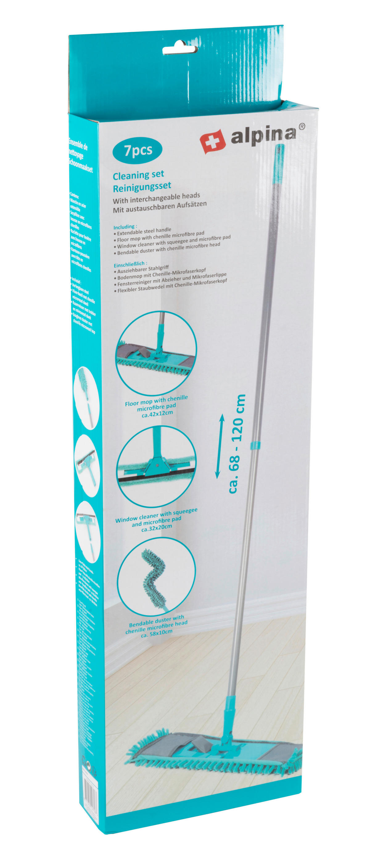 alpina Reinigungsset Reinigungsset_7tlg. - grau (77,00/21,50/7,50cm) - alpina
