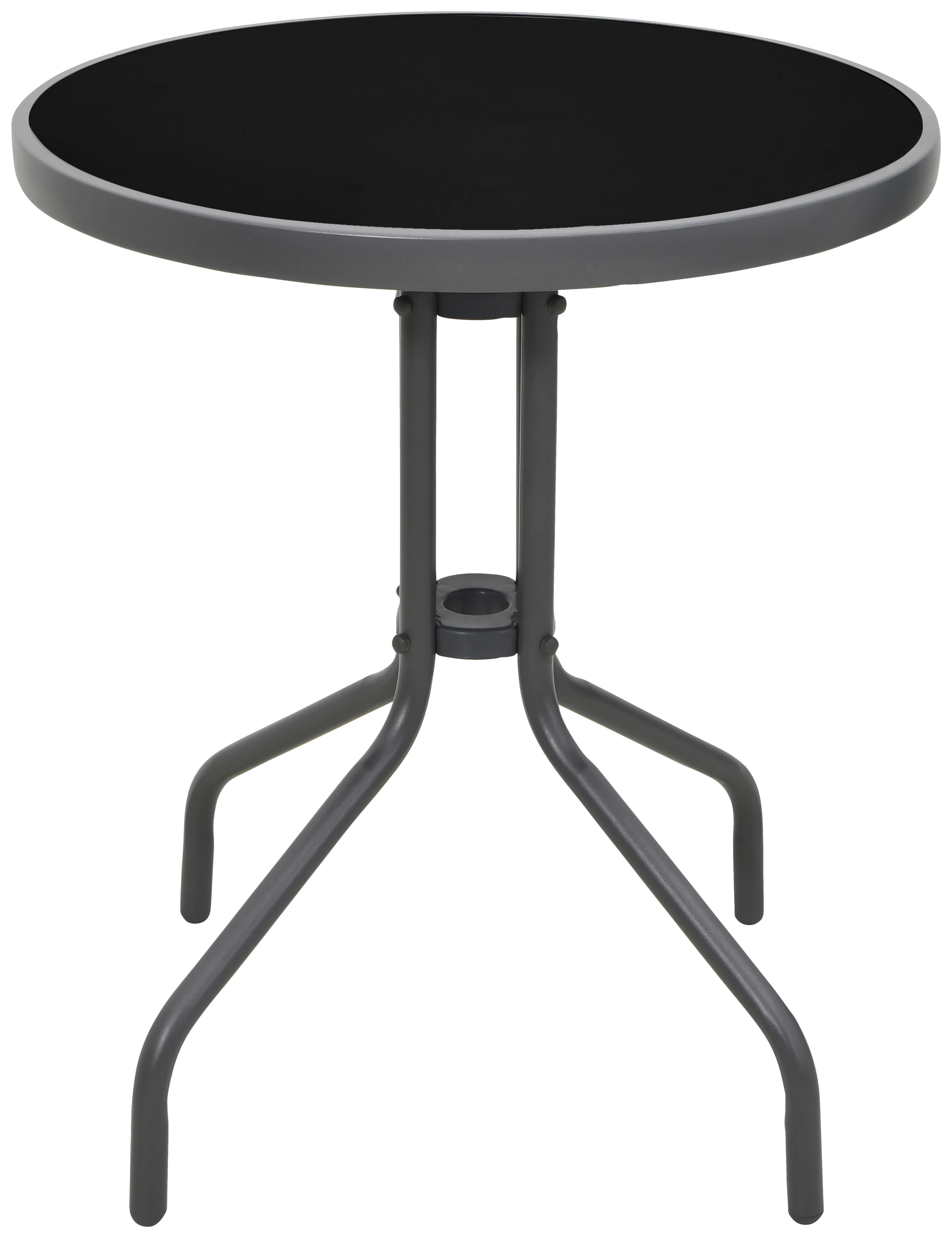 POCOline Gartentisch grau Stahl H/D: ca. 70x60 cm Gartentisch - schwarz/grau (60,00/70,00cm) - POCOline