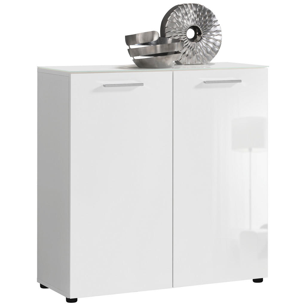 Thumbnail - Kommode Rio weiß weiß glänzend B/H/T: ca. 80x83x35 cm