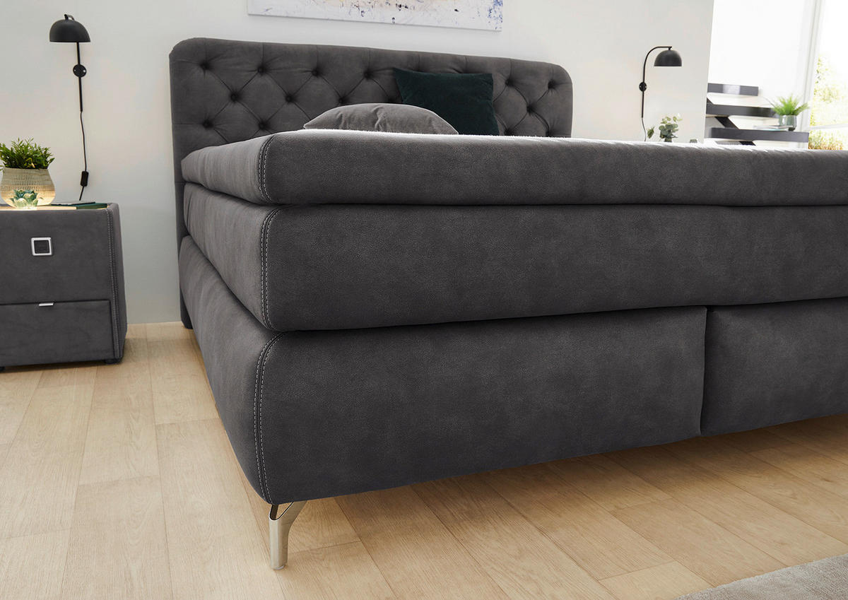 Boxspringbett  anthrazit Liegefläche B/L: ca. 180x200 cm Marilyn_Boxspringbett - anthrazit (187,00/117,00/212,00cm)