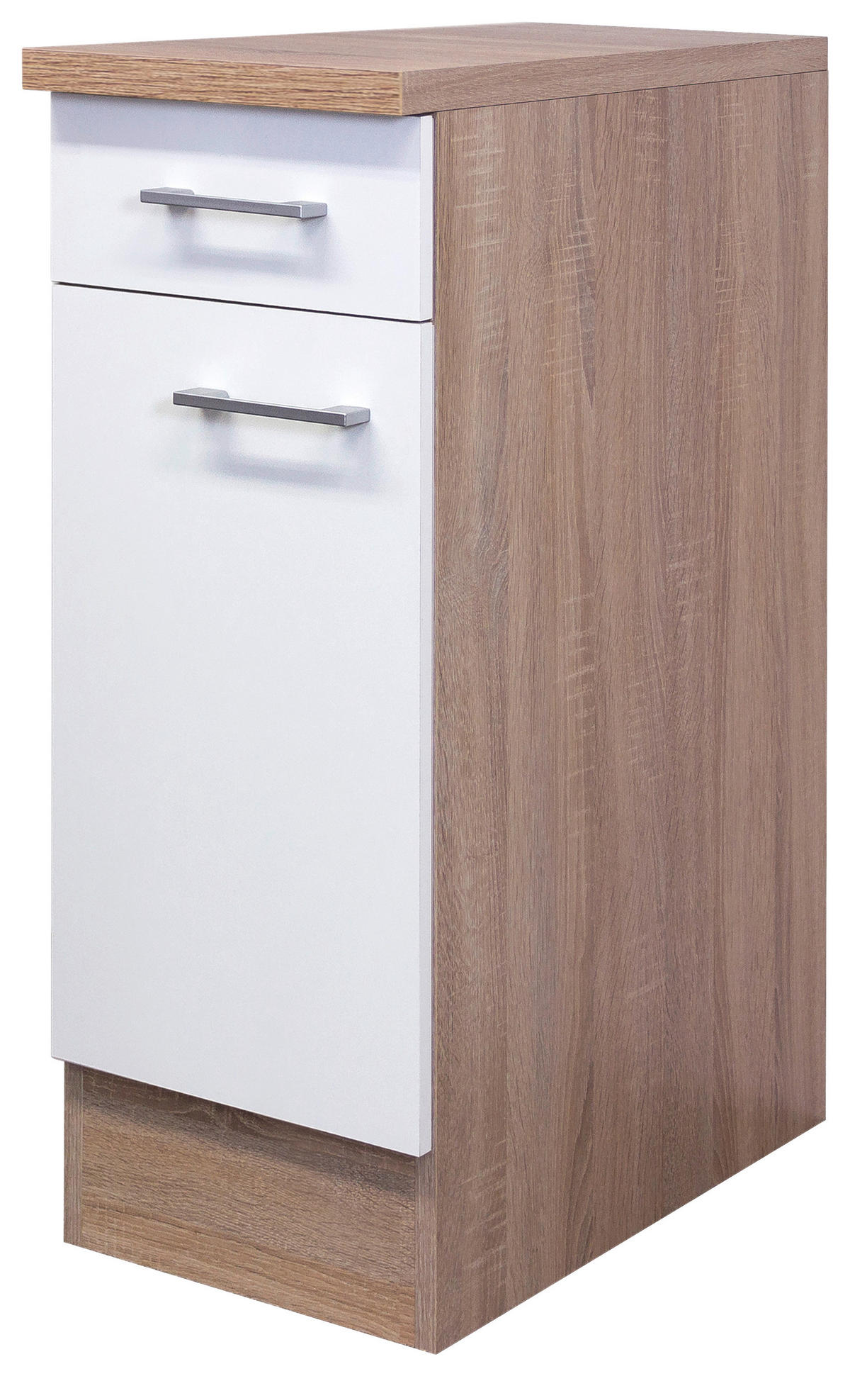 Unterschrank Samoa weiß Eiche Nachbildung B/H/T: ca. 30x85x60 cm Samoa - Eiche/weiß (30,00/85,00/60,00cm) - Flex-Well