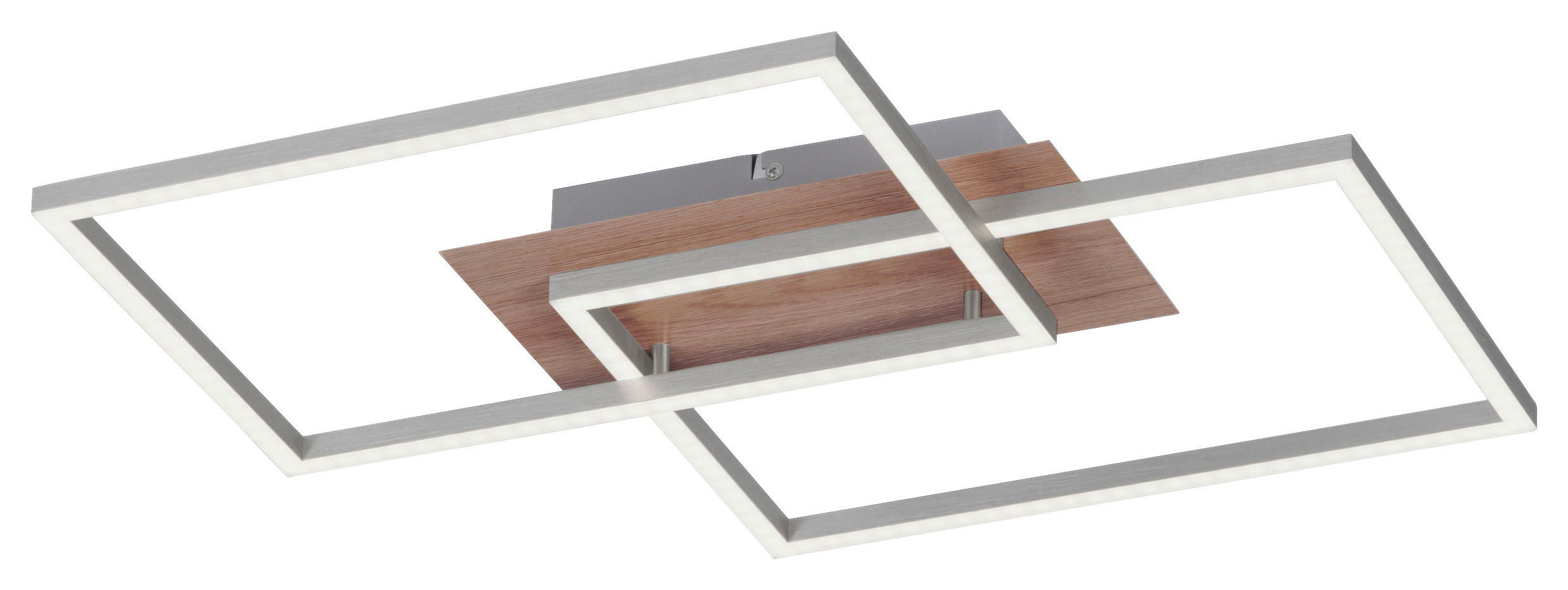 Just Light Deckenleuchte PN14018-78  Iven stahlfarbig natur Aluminium Stahl Kunststoff B/H/L: ca. 42x7x50 cm Iven - natur/stahlfarbig (50,00/42,00/7,00cm) - Just Light