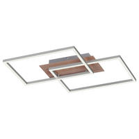 Just Light Deckenleuchte PN14018-78  Iven stahlfarbig natur Aluminium Stahl Kunststoff B/H/L: ca. 42x7x50 cm Iven - natur/stahlfarbig (50,00/42,00/7,00cm) - Just Light