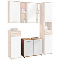 Waschbeckenunterschrank Bergen Eiche Artisan Nachbildung weiß Hochglanz B/H/T: ca. 70x61x35 cm Bergen - Eiche/weiß (70,00/61,00/35,00cm)