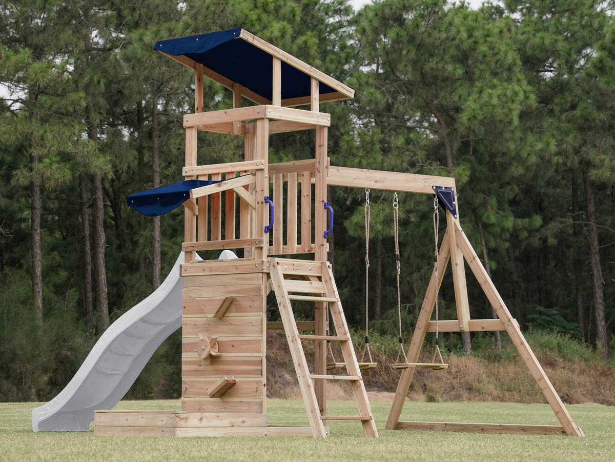 AXI Spielturm Malik weiß B/H/L: ca. 345x270x336 cm Malik - braun/weiß (336,00/345,00/270,00cm) - AXI