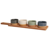 Servierset mehrfarbig Steinzeug B/H/L: ca. 41,3x5,5x9,7 cm Servierset_5tlg. - mehrfarbig (9,70/41,30/5,50cm)