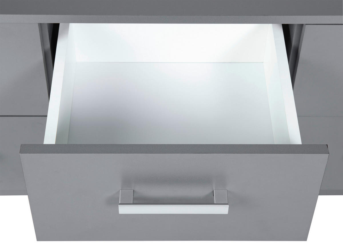 Kommode Elenzio Grafitgrau Optik B/H/T: ca. 121,8x50,8x40 cm Elenzio - (121,80/50,80/40,00cm) - Inter Link