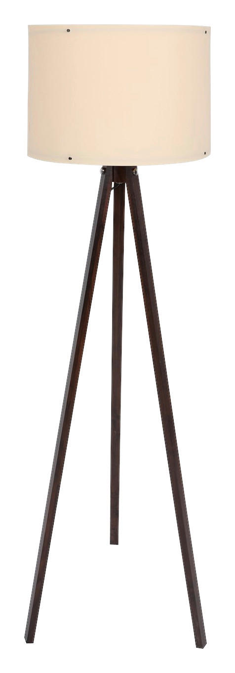 Opviq Stehleuchte creme nussbaum Polypropylen MDF B/H/T/L/D: ca. 38x145x38x38x38 cm E27 1 Brennstellen Stehleuchte_101 - nussbaum/creme (38,00/38,00/145,00cm) - Opviq