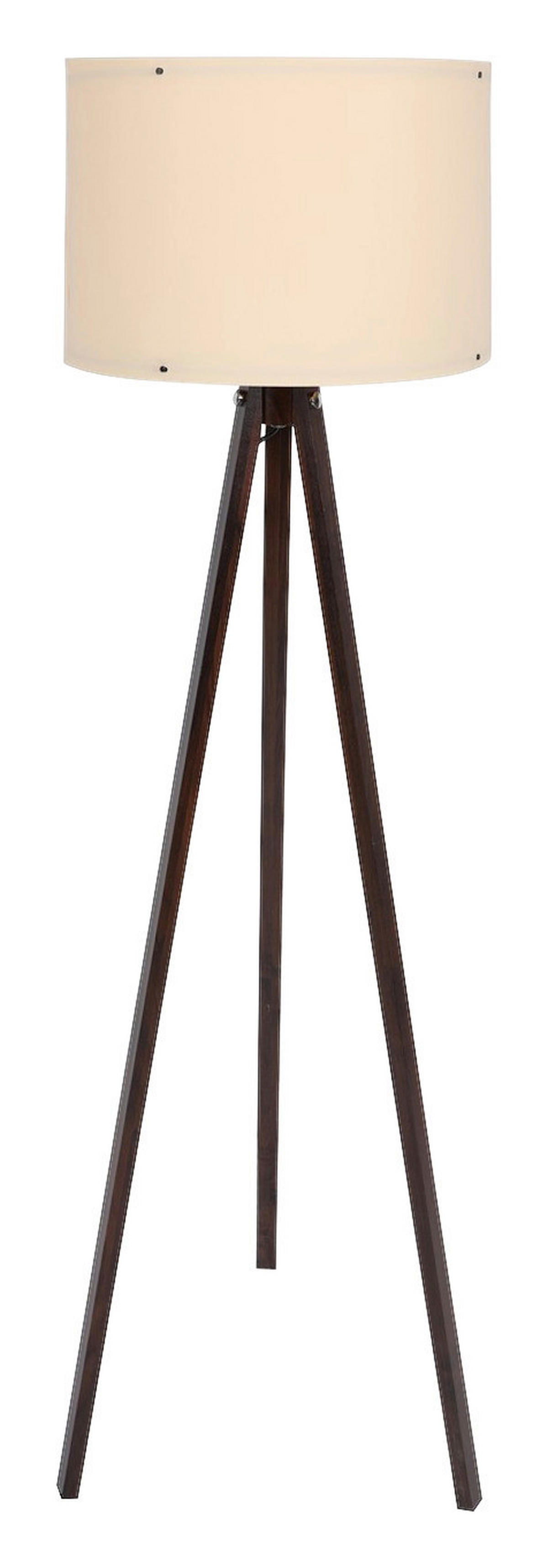 Opviq Stehleuchte creme nussbaum Polypropylen MDF B/H/T/L/D: ca. 38x145x38x38x38 cm E27 1 Brennstellen Stehleuchte_101 - nussbaum/creme (38,00/38,00/145,00cm) - Opviq