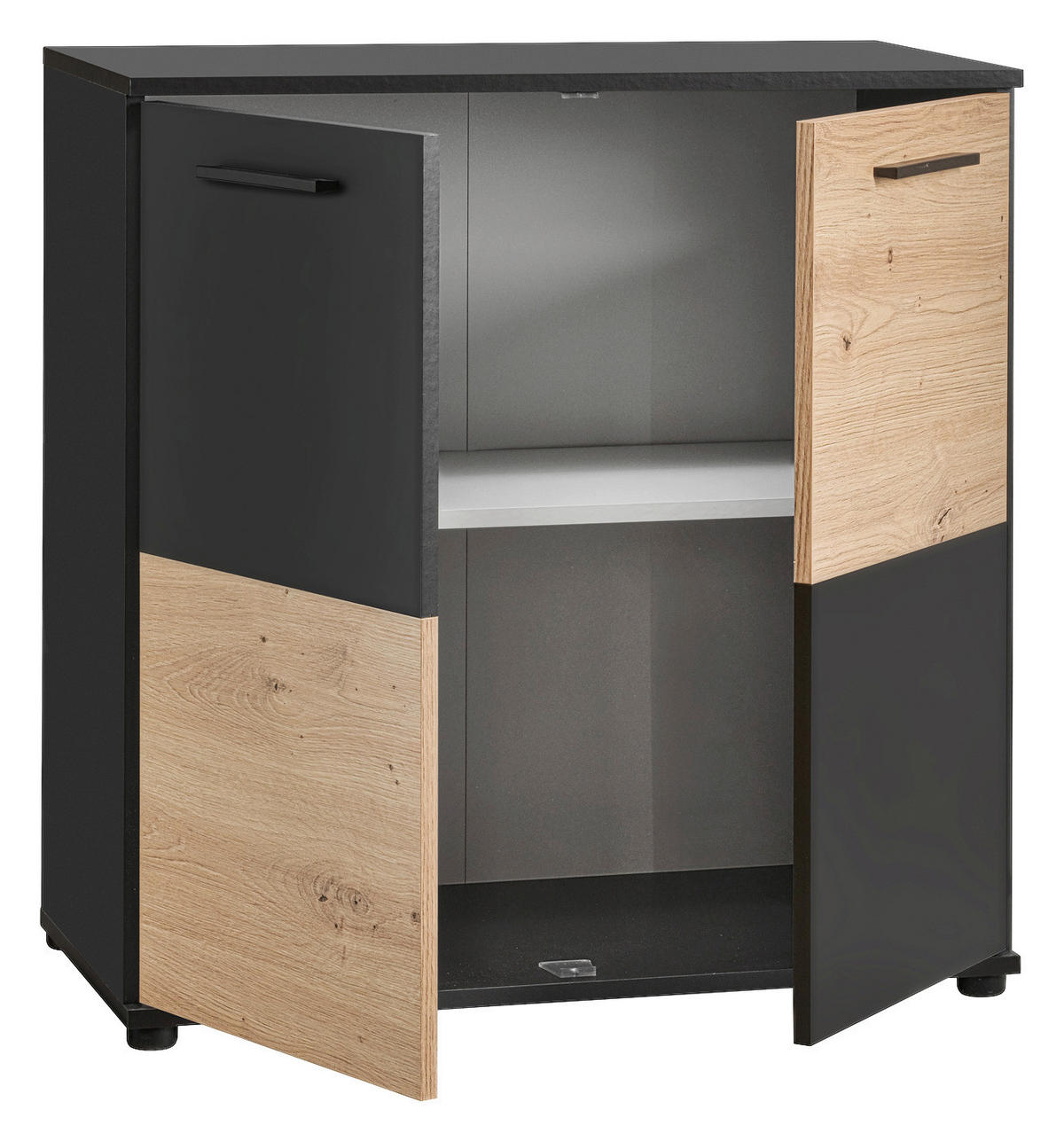 Kommode Zero Eiche Artisan Oak Nachbildung anthrazit B/H/T: ca. 72x72x34 cm Zero - Eiche/anthrazit (72,00/72,00/34,00cm)