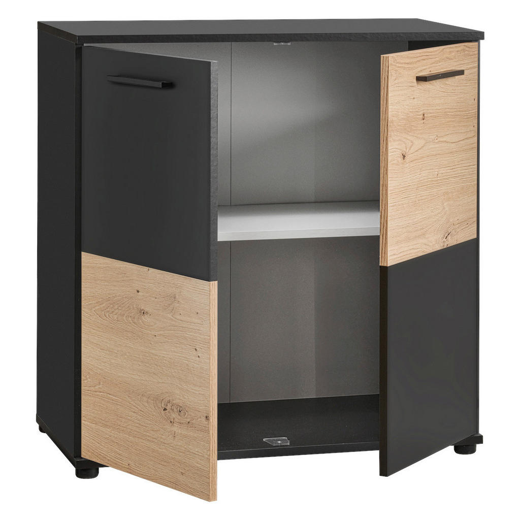 Thumbnail - Kommode Zero Eiche Artisan Oak Nachbildung anthrazit B/H/T: ca. 72x72x34 cm