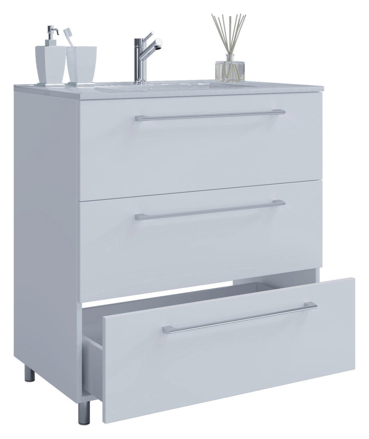 Badblock 2tlg-Schubo weiß weiß B/H/T: ca. 60x86x46 cm 2tlg-Schubo - weiß (60,00/86,00/46,00cm) - VCM Möbel