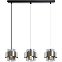 Pendelleuchte schwarz Metall Glas B/L: ca. 73x120 cm Pendelleuchte_Fiora - schwarz (73,00/120,00cm)