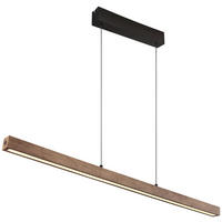 GLOBO LED-Pendelleuchte dunkelbraun mattschwarz Metall Kunststoff Holz B/H/T: ca. 4,5x150x115 cm OLIVUS - dunkelbraun/mattschwarz (4,50/150,00/115,00cm) - GLOBO