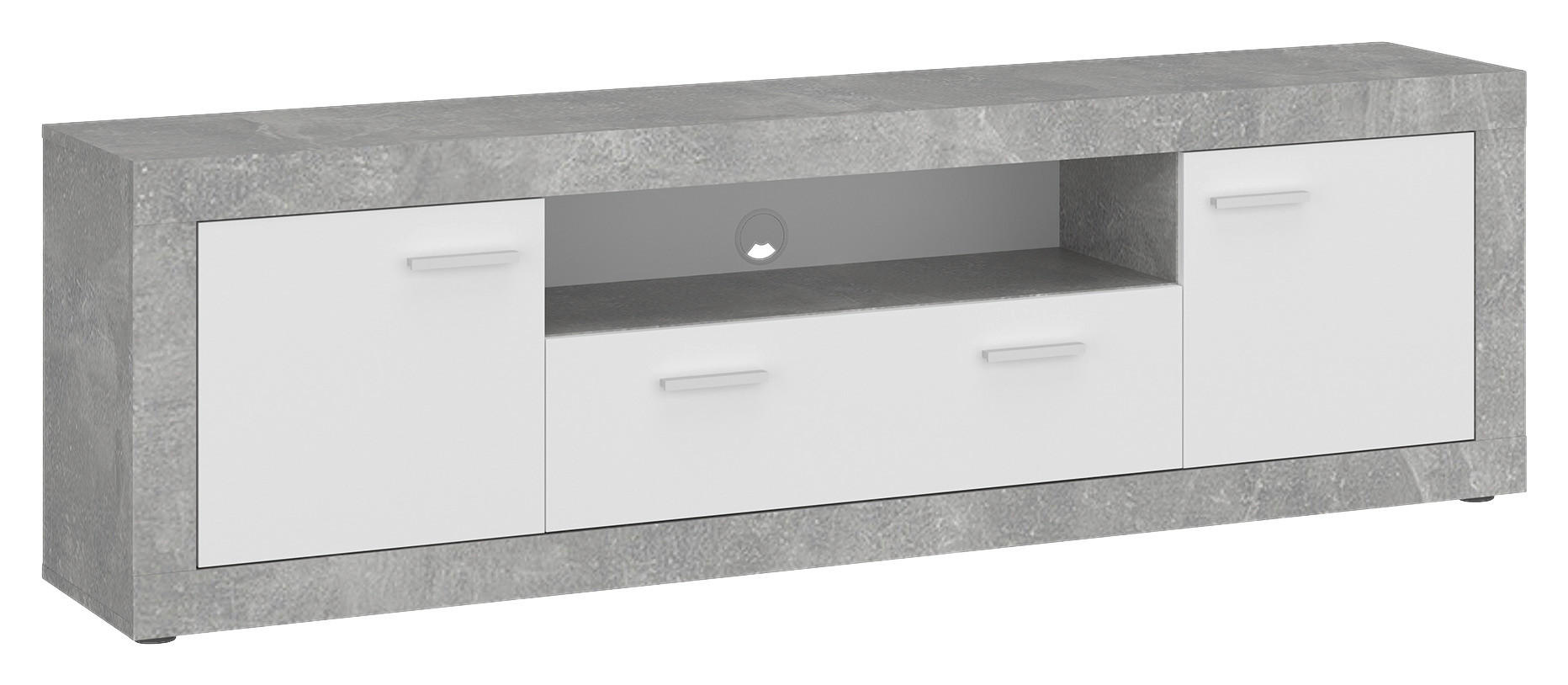 TV-Lowboard Focus Beton Optik weiß glänzend B/H/T: ca. 173,8x54x39 cm Focus - Beton/weiß (173,80/54,00/39,00cm)