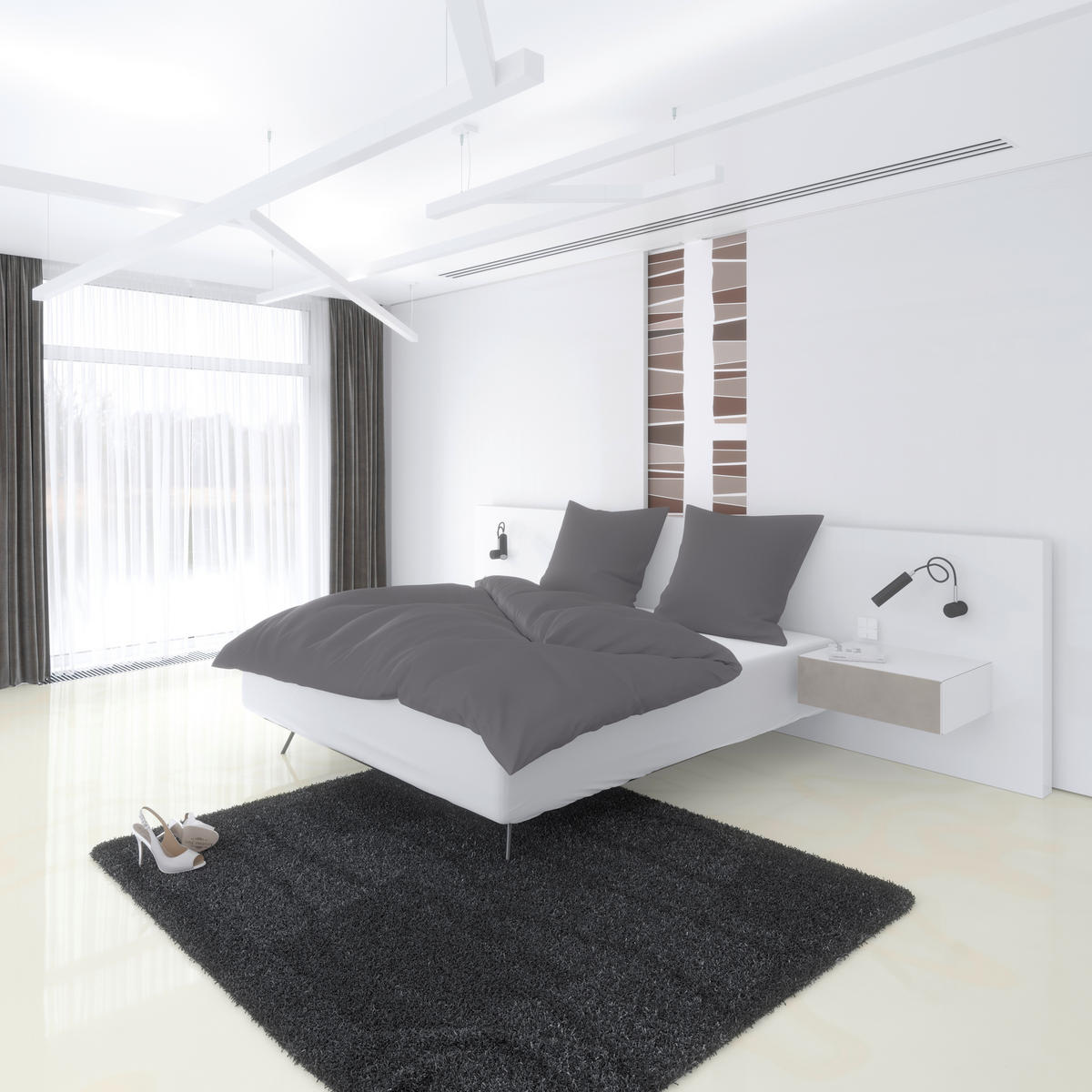 Baumwoll Bettwäsche Renforce Bettwäsche_Renforce Uni 200x200cm - anthrazit (200,00/200,00cm) - beau rêve