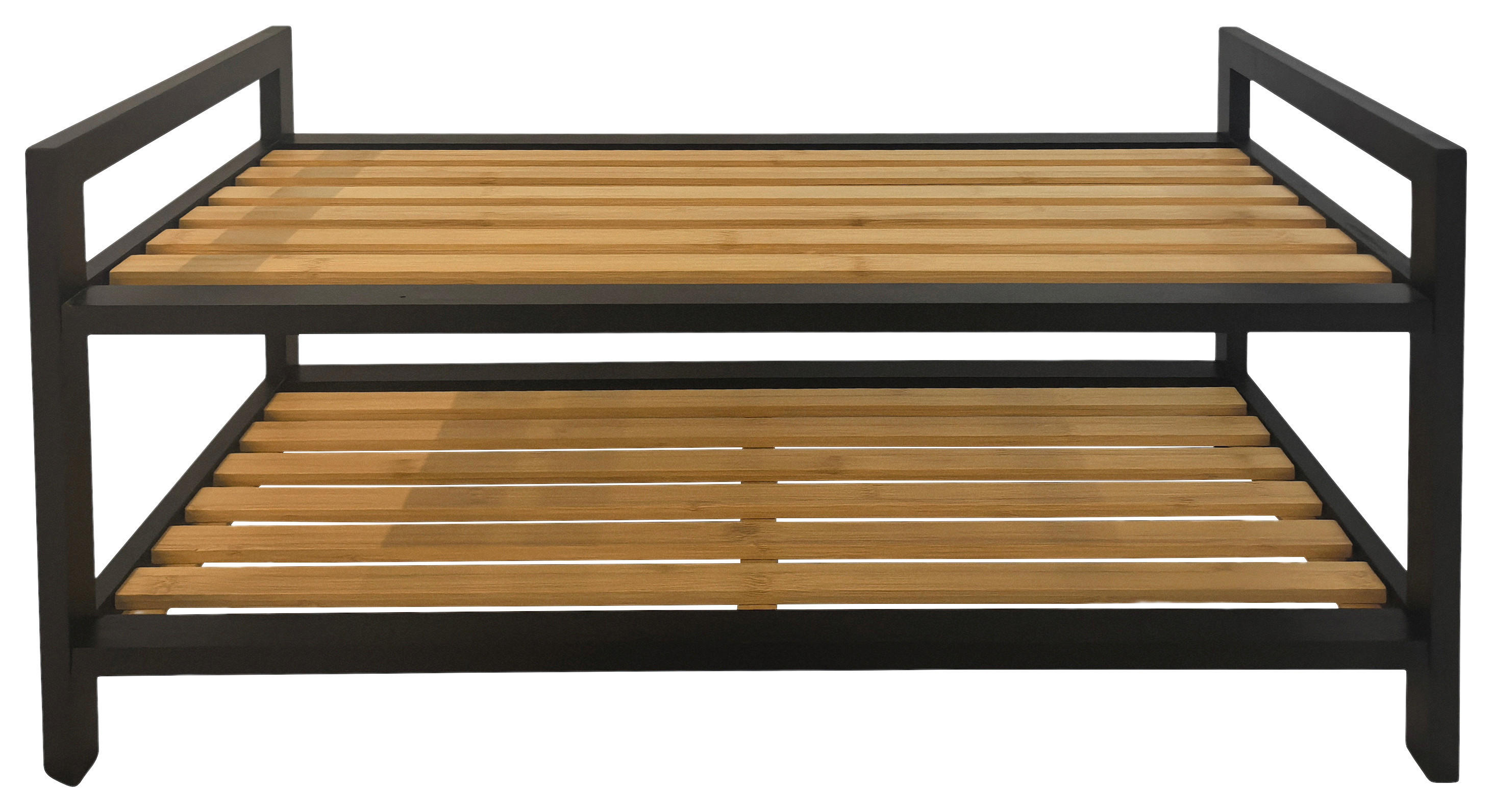Schuhregal Julia schwarz natur Bambus B/H/T: ca. 70x32x30 cm Julia - natur/schwarz (70,00/32,00/30,00cm)