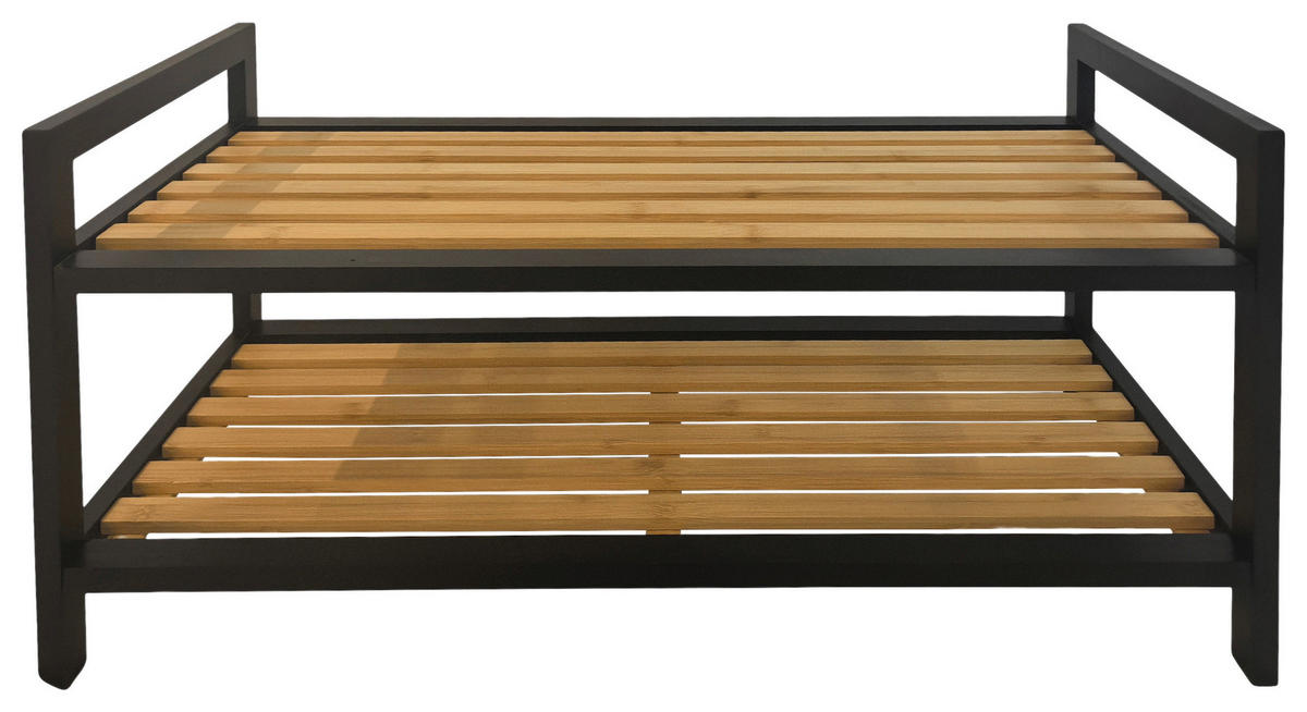 Schuhregal Julia schwarz natur Bambus B/H/T: ca. 70x32x30 cm Julia - natur/schwarz (70,00/32,00/30,00cm)