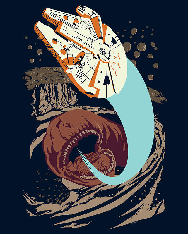 Komar Poster Star Wars Classic Vector Asteroid W Star Wars - Millenium Falcon B/L: ca. 40x50 cm Star Wars Classic Vector Asteroid W - (40,00/50,00cm) - Komar