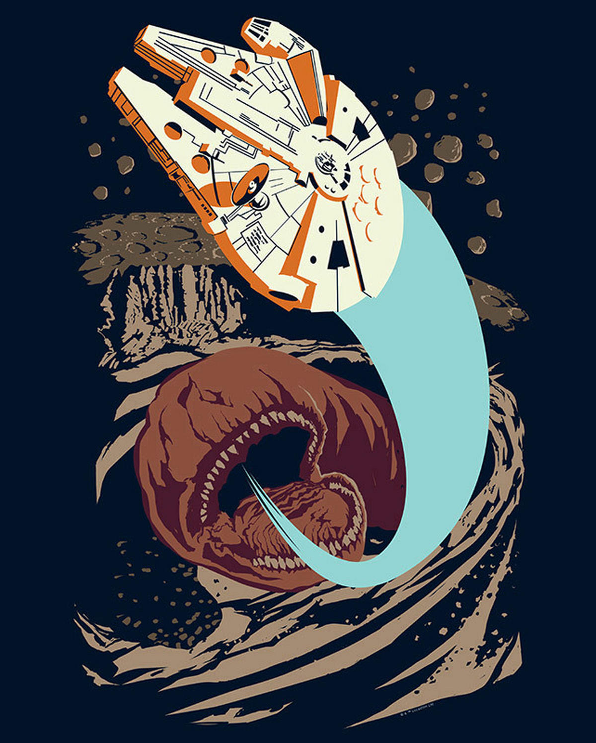 Komar Poster Star Wars Classic Vector Asteroid W Star Wars - Millenium Falcon B/L: ca. 40x50 cm Star Wars Classic Vector Asteroid W - (40,00/50,00cm) - Komar